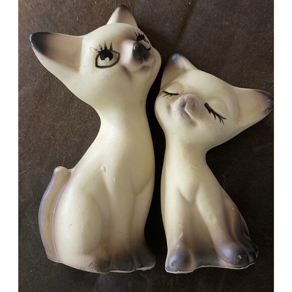 Unbranded Other - Vintage Siamese Tan Black Cat Porcelain Salt And Pepper Kitche Shakers